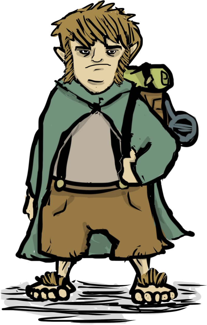 Hearty Halfling Pawn One-sheet - Halfling with Backpack